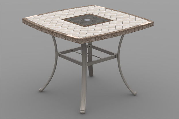 Стол · Poseidon Cast Aluminum Stone Square Table