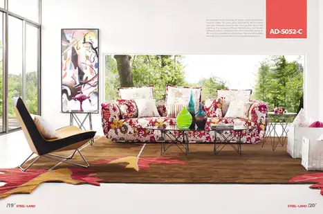Floral-pattern sofa setting · FAC-0085