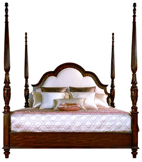 Bed with a decorative headboard · WQ-0115